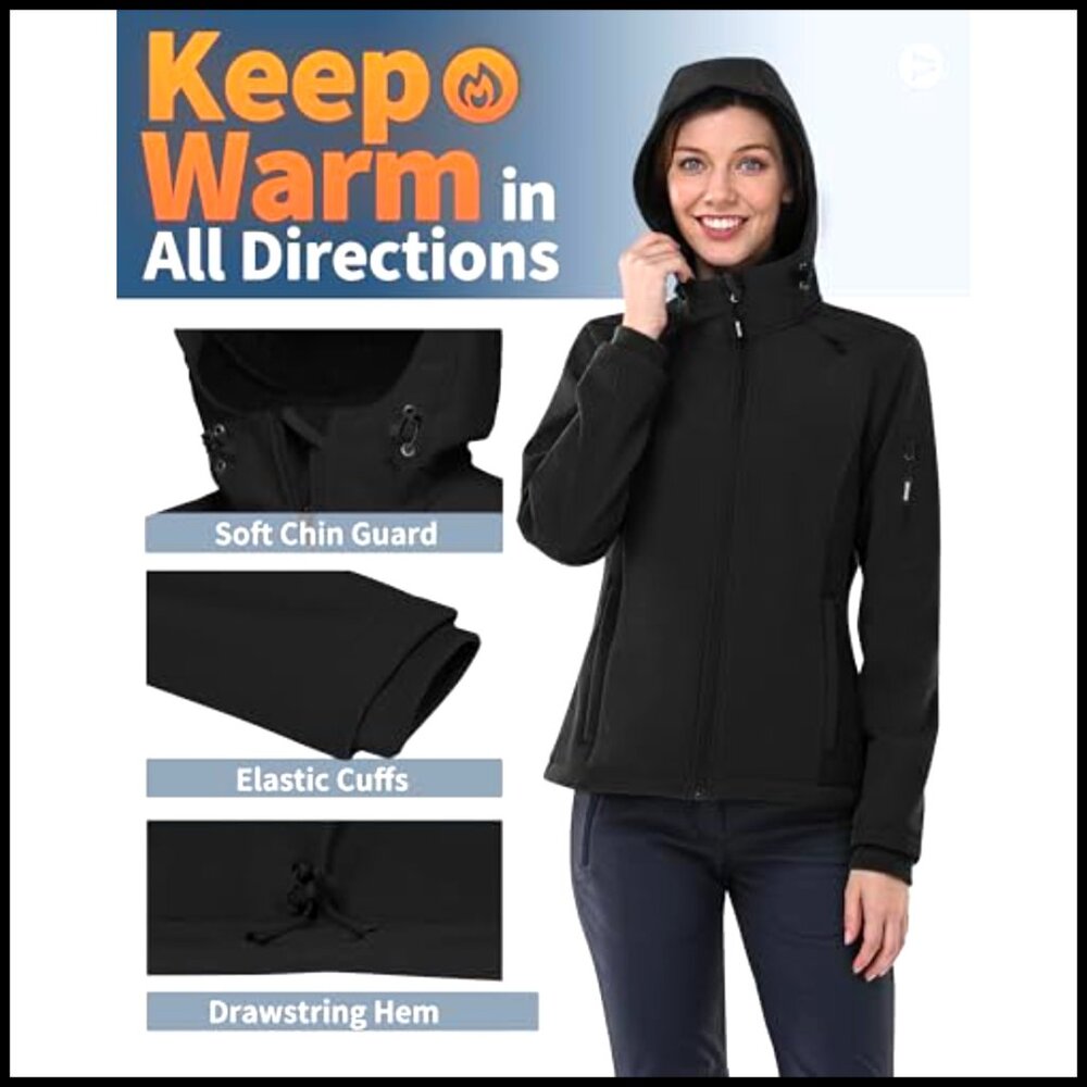 Fleece Lined Softshell Jacket Waterproof Windbrea… - image 4